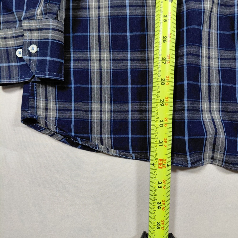 Southern Tide Classic Fit‎ Plaid Long Sleeve Button Up Shirt Men's XL Blue Gray - Picture 6 of 8